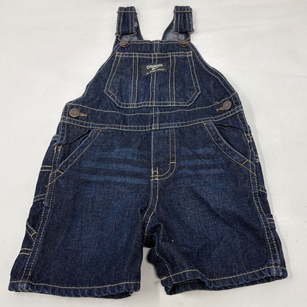 OshKosh Bgosh Boys Denim Shortall Overalls Dark Wash 18M 11214913